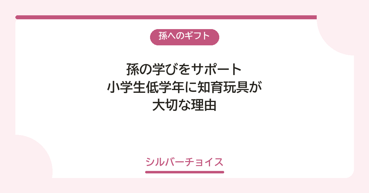 小学生低学年に知育玩具が大切な理由